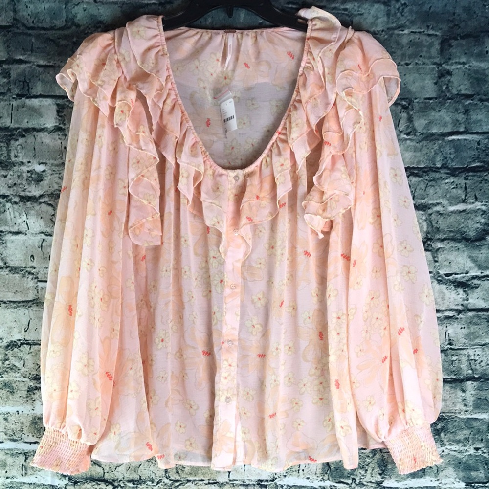 NWT Free people cherry blossom blouse medium